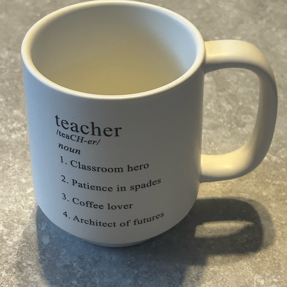 Indigo White “Teacher” Mug - New